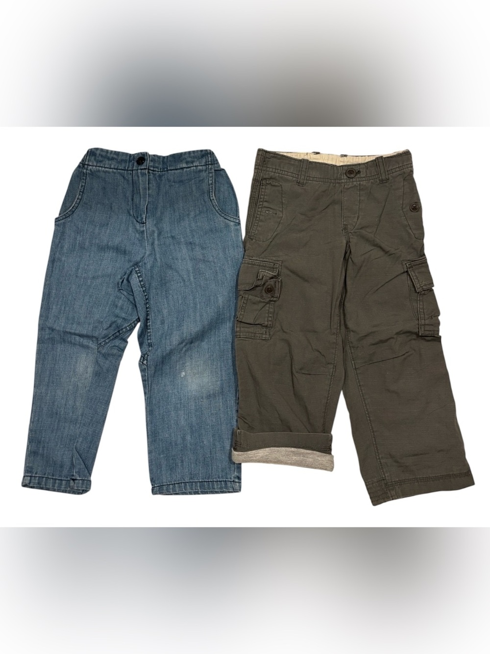 Boy jeans/fully lined cargo pants, size 4-5Y/100